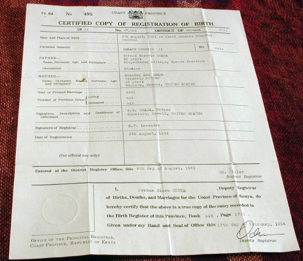 Kenya Birth Cert